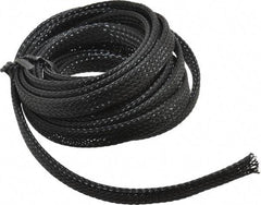 Techflex - Black Braided Expandable Cable Sleeve - 10' Coil Length, -103 to 257°F - USA Tool & Supply