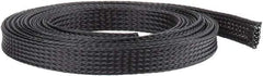 Techflex - Black Braided Expandable Cable Sleeve - 10' Coil Length, -103 to 257°F - USA Tool & Supply