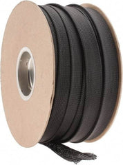 Techflex - Black Braided Expandable Cable Sleeve - 250' Coil Length, -103 to 257°F - USA Tool & Supply