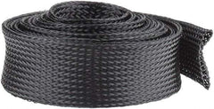 Techflex - Black Braided Expandable Cable Sleeve - 10' Coil Length, -103 to 257°F - USA Tool & Supply