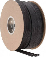 Techflex - Black Braided Expandable Cable Sleeve - 200' Coil Length, -103 to 257°F - USA Tool & Supply