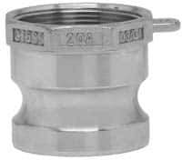 EVER-TITE Coupling Products - 4" Aluminum Cam & Groove Suction & Discharge Hose Male Adapter Female NPT Thread - Part A, 4" Thread, 100 Max psi - USA Tool & Supply