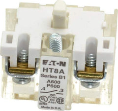 Eaton Cutler-Hammer - 1 to 500 mA, Electrical Switch Contact Block - 5 to 28 Volt, 30-1/2mm Hole, For Use with Indicating Lights, Pushbuttons - USA Tool & Supply