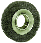 6" - Diameter Wide Face Crimped Wire Wheel; .0118" Stainless Steel Fill; 2" Arbor Hole - USA Tool & Supply