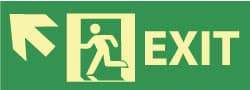 NMC - Exit, Plastic Exit Sign - 14" Wide x 5" High, Glow-in-the-Dark - USA Tool & Supply
