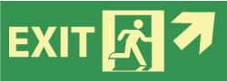 NMC - Exit, Pressure Sensitive Vinyl Exit Sign - 14" Wide x 5" High, Glow-in-the-Dark - USA Tool & Supply