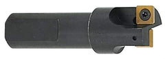 Cutting Tool Technologies - 1-1/4" Cut Diam, 0.34" Max Depth of Cut, 1" Shank Diam, 3.62" OAL, Indexable Square Shoulder Centercutting End Mill - SPEB 322, SPEH 322 Inserts, Flatted Shank, 90° Lead Angle, Through Coolant - USA Tool & Supply
