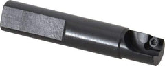 Cutting Tool Technologies - 1/2" Cut Diam, 0.23" Max Depth of Cut, 1/2" Shank Diam, 2.62" OAL, Indexable Square Shoulder Centercutting End Mill - SDEB 21.51 Inserts, Flatted Shank, 90° Lead Angle - USA Tool & Supply