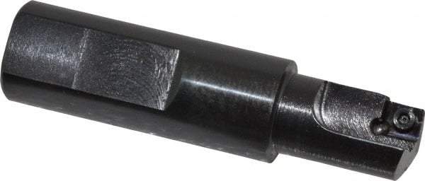 Cutting Tool Technologies - 5/8" Cut Diam, 0.28" Max Depth of Cut, 3/4" Shank Diam, 3" OAL, Indexable Square Shoulder Centercutting End Mill - SDEB 2.522, SDEH 2.522 Inserts, Flatted Shank, 90° Lead Angle - USA Tool & Supply