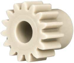 Made in USA - 20 Pitch, 3/4" Pitch Diam, 0.85" OD, 15 Tooth Spur Gear - 3/8" Face Width, 5/16" Bore Diam, 19/32" Hub Diam, 20° Pressure Angle, Acetal - USA Tool & Supply