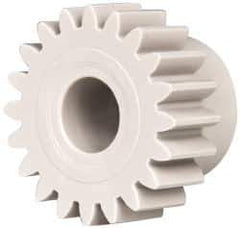 Made in USA - 20 Pitch, 1" Pitch Diam, 1.1" OD, 20 Tooth Spur Gear - 3/8" Face Width, 3/8" Bore Diam, 47/64" Hub Diam, 20° Pressure Angle, Acetal - USA Tool & Supply