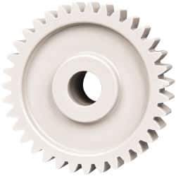 Made in USA - 20 Pitch, 1-3/4" Pitch Diam, 1.85" OD, 35 Tooth Spur Gear - 3/8" Face Width, 3/8" Bore Diam, 47/64" Hub Diam, 20° Pressure Angle, Acetal - USA Tool & Supply