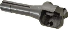 APT - 45° Lead Angle, 2" Max Cut Diam, 2" Min Cut Diam, 0.4063" Max Depth of Cut, Indexable Chamfer and Angle End Mill - 3 Inserts, SPG, SPU Insert Style, 5" OAL, Taper Shank - USA Tool & Supply