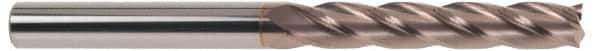 SGS - 1/2", 3" LOC, 1/2" Shank Diam, 6" OAL, 4 Flute, Solid Carbide Square End Mill - Single End, TiCN Finish, Spiral Flute, 30° Helix, Centercutting, Right Hand Cut, Right Hand Flute, Series 1EL - USA Tool & Supply