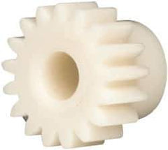 Made in USA - 24 Pitch, 0.709" Pitch Diam, 0.791" OD, 17 Tooth Spur Gear - 1/4" Face Width, 3/16" Bore Diam, 35/64" Hub Diam, 20° Pressure Angle, Acetal - USA Tool & Supply