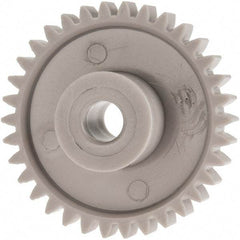 Made in USA - 24 Pitch, 1.416" Pitch Diam, 1-1/2" OD, 34 Tooth Spur Gear - 1/4" Face Width, 1/4" Bore Diam, 39/64" Hub Diam, 20° Pressure Angle, Acetal - USA Tool & Supply