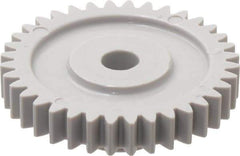 Made in USA - 24 Pitch, 1-1/2" Pitch Diam, 1.583" OD, 36 Tooth Spur Gear - 1/4" Face Width, 1/4" Bore Diam, 5/8" Hub Diam, 20° Pressure Angle, Acetal - USA Tool & Supply