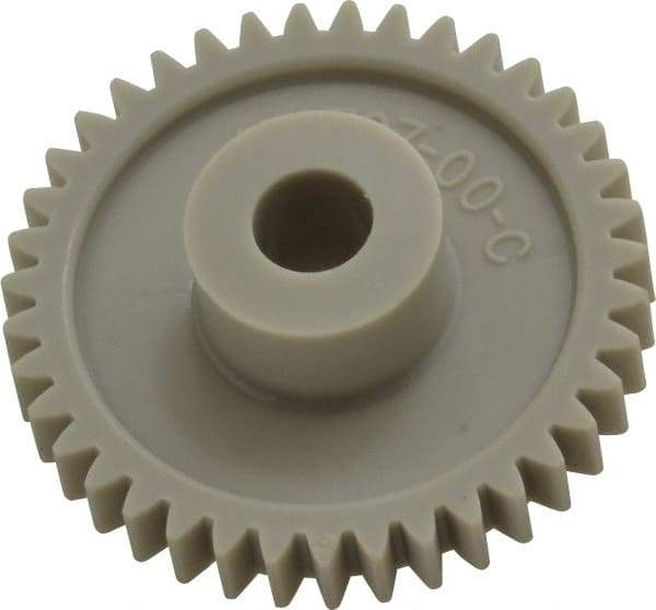 Made in USA - 48 Pitch, 1-5/8" Pitch Diam, 1.708" OD, 39 Tooth Spur Gear - 1/4" Face Width, 5/16" Bore Diam, 43/64" Hub Diam, 20° Pressure Angle, Acetal - USA Tool & Supply