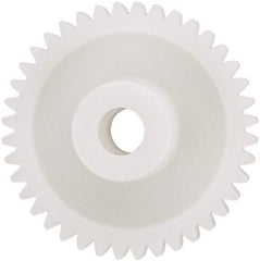 Made in USA - 48 Pitch, 1.666" Pitch Diam, 1-3/4" OD, 40 Tooth Spur Gear - 1/4" Face Width, 5/16" Bore Diam, 43/64" Hub Diam, 20° Pressure Angle, Acetal - USA Tool & Supply