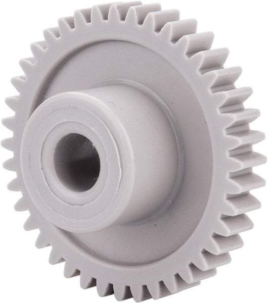 Made in USA - 32 Pitch, 1-1/4" Pitch Diam, 1-5/16" OD, 40 Tooth Spur Gear - 3/16" Face Width, 1/4" Bore Diam, 39/64" Hub Diam, 20° Pressure Angle, Acetal - USA Tool & Supply