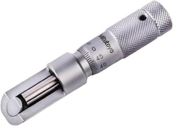 Mitutoyo - 0.01mm Graduation, Mechanical Can Seam Micrometer - Flat Spindle - USA Tool & Supply