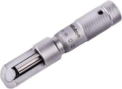 Mitutoyo - 0.01mm Graduation, Mechanical Can Seam Micrometer - Flat Spindle - USA Tool & Supply