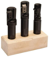 APT - 1-1/4 to 2" Cutting Diam, 3/4" Shank Diam, Indexable Tridex End Mill Set - EM Carbide Toolholder, Series Tri-Dex - USA Tool & Supply