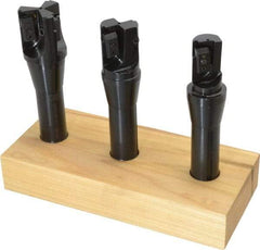 APT - 1 to 1-1/2" Cutting Diam, 3/4" Shank Diam, R8 Shank, Indexable Tridex End Mill Set - EM Carbide Toolholder, Series Tri-Dex - USA Tool & Supply