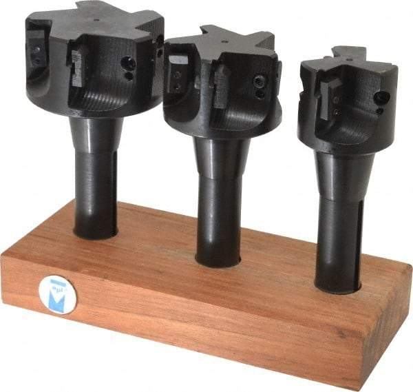 APT - 2 to 3" Cutting Diam, R8 Shank, Indexable Tridex End Mill Set - EM Carbide Toolholder, Series Tri-Dex - USA Tool & Supply