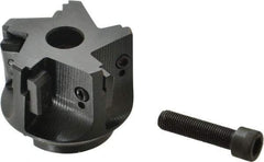 APT - 5 Inserts, 2-1/2" Cut Diam, 3/4" Arbor Diam, 2" Max Depth of Cut, Indexable Square-Shoulder Face Mill - 0/90° Lead Angle, 2" High, TPC 32..., TPG 32., TPU 32. Insert Compatibility, Series EMS - USA Tool & Supply