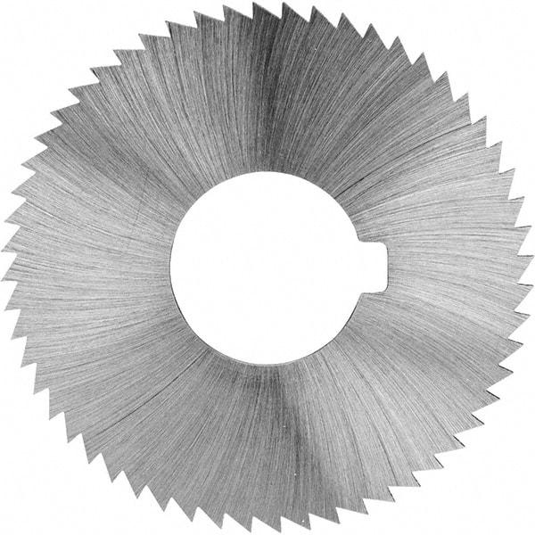 Made in USA - 2-1/4" Diam x 0.023" Blade Thickness x 5/8" Arbor Hole Diam, 60 Tooth Slitting and Slotting Saw - Arbor Connection, Right Hand, Uncoated, High Speed Steel, Concave Ground, Contains Keyway - USA Tool & Supply