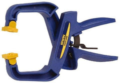 Irwin - 4" Jaw Opening Capacity, 3" Throat Depth, Spring Clamp - 75 Lb Clamping Pressure, 8" OAL - USA Tool & Supply