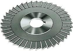 Made in USA - 4" Blade Diam x 1/8" Blade Thickness, 1-1/4" Hole, 36 Teeth, Cobalt Side Chip Saw - Straight Tooth, Arbor Connection, Right Hand Cut, TiN, with Keyway - USA Tool & Supply