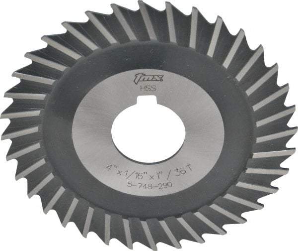 Value Collection - 4" Blade Diam x 1/16" Blade Thickness, 1" Hole, 36 Teeth, High Speed Steel Side Chip Saw - Straight Tooth, Arbor Connection, Uncoated - USA Tool & Supply