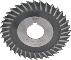 Value Collection - 4" Blade Diam x 1/16" Blade Thickness, 1" Hole, 36 Teeth, High Speed Steel Side Chip Saw - Straight Tooth, Arbor Connection, Uncoated - USA Tool & Supply