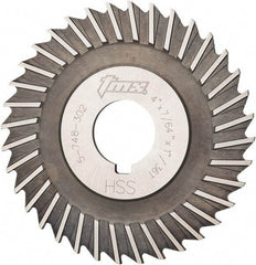 Value Collection - 4" Blade Diam x 7/64" Blade Thickness, 1" Hole, 36 Teeth, High Speed Steel Side Chip Saw - Straight Tooth, Arbor Connection, Uncoated - USA Tool & Supply