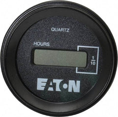 Durant - Supertwist LCD Display Hour Meter - 58.4mm High, 48DC-150DC Voltage, Solid State Hourmeter Round - USA Tool & Supply