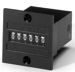 Durant - 6 Digit Wheel Display Counter - 1 Inch High, 24VDC Voltage, Miniature Electric Counters - USA Tool & Supply