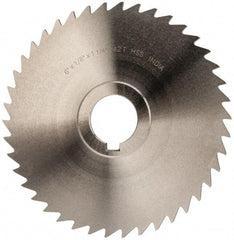 Value Collection - 6" Blade Diam x 1/8" Blade Thickness, 1-1/4" Hole, 42 Teeth, High Speed Steel Side Chip Saw - Straight Tooth, Arbor Connection, Uncoated - USA Tool & Supply