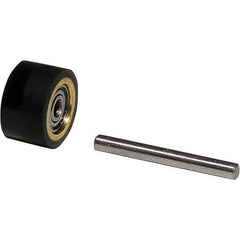 Dynabrade - 5/8" Diam x 3/8" Wide Contact Wheel Assembly - 3/8" Arbor Hole, Crowned, 70 Duro Rubber Face - USA Tool & Supply