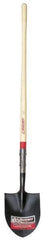 Razor-Back - 12" High x 8-3/4" Wide Round Steel Shovel - 48" Long Wood Straight Handle, Front Turned - USA Tool & Supply