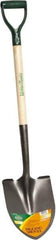 UnionTools - 11-1/2" High x 8-5/8" Wide Round Steel Shovel - 28" Long Wood D-Grip Handle, Front Turned - USA Tool & Supply