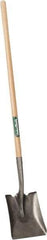 UnionTools - 11-1/2" High x 9-1/2" Wide Square Steel Shovel - 44" Long Wood Straight Handle, Rolled - USA Tool & Supply