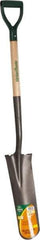 UnionTools - 16" High x 6" Wide Tapered Steel Spade - 27" Long Wood D-Grip Handle, Front Turned - USA Tool & Supply