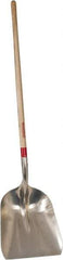 Razor-Back - 17-3/4" High x 14-1/4" Wide Square Aluminum Shovel - 48" Long Wood Straight Handle - USA Tool & Supply