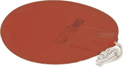 Made in USA - Round, Silicon Rubber, Standard Heat Blanket - 120 Volt, Adhesive Back, Use with Metal Containers - USA Tool & Supply