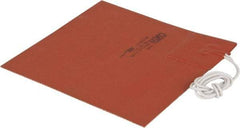 Made in USA - 6" Long x 6" Wide, Square, Silicon Rubber, Standard Heat Blanket - 120 Volt, Plain Back, Use with Metal Containers - USA Tool & Supply