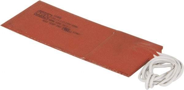 Value Collection - 5" Long x 2" Wide, Rectangular, Silicon Rubber, Standard Heat Blanket - 120 Volt, Adhesive Back, Use with Metal Containers - USA Tool & Supply