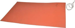 Value Collection - 18" Long x 12" Wide, Rectangular, Silicon Rubber, Standard Heat Blanket - 120 Volt, Adhesive Back, Use with Metal Containers - USA Tool & Supply