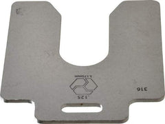 Made in USA - 5 Piece, 4 Inch Long x 4 Inch Wide x 0.125 Inch Thick, Slotted Shim Stock - Stainless Steel, 1-1/4 Inch Wide Slot - USA Tool & Supply